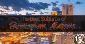 An aerial view of the Birmingham, Alabama skyline